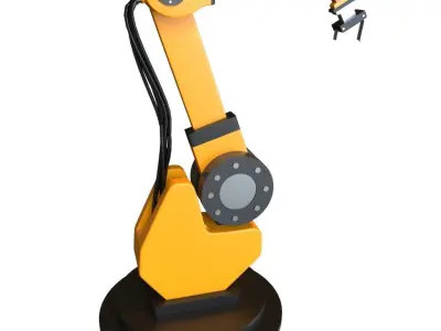 6 Stylized Rigged Robot Arms Pack Low-poly 3D model