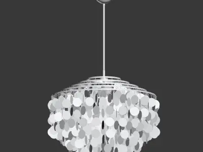 Round Capiz Chandelier 3D model