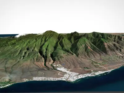 Mountain landscape West Maui Forest Reserve Hawai 3D model