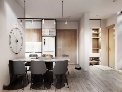 Modern Kitchen  Living Room 3D model