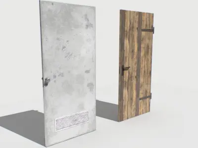 Basement Doors Pack 4 Low-poly 3D model
