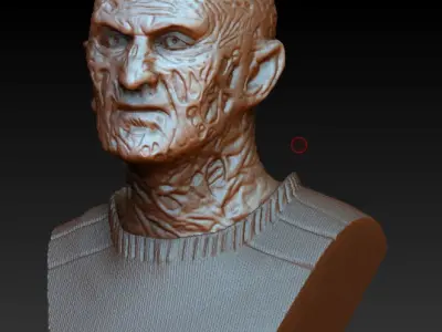 Nightmares on elm street  Freddy Krueger  lifesize scale bust 3D print model