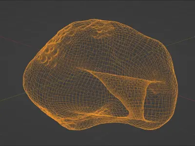 Pack of Four Detailed Asteroids 3D model