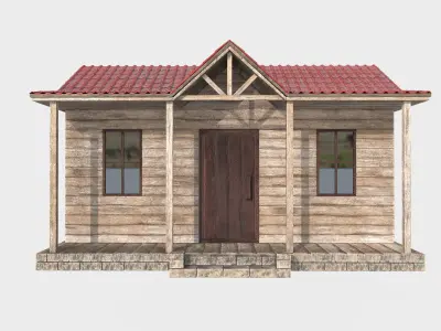 ranch house Low-poly 3D model