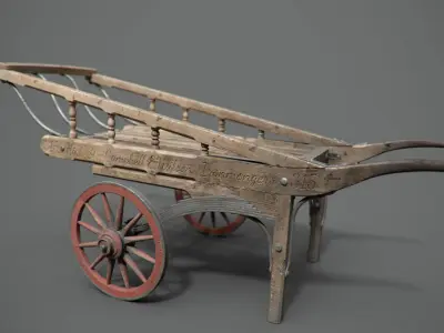 Vintage Hand Cart 3D model