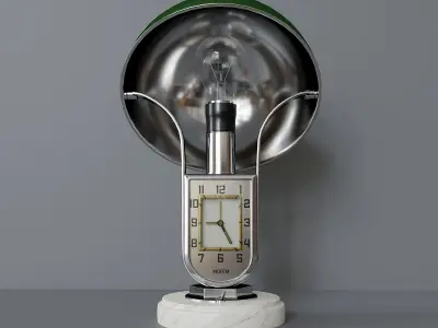 Art Deco table clock lamp 3D model
