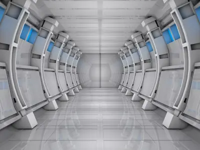 Sci Fi Corridor 3D model 38
