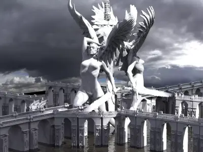 Lady of the lake Bridges 3D 3D model