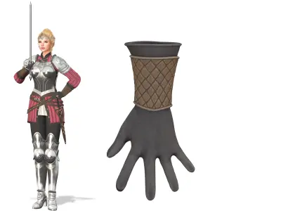Full Female Knights Armour Suit Low-poly 3D model