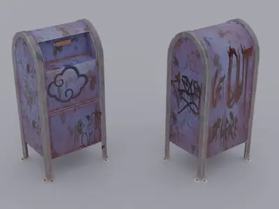 Mailbox Game Prop Low-poly 3D model