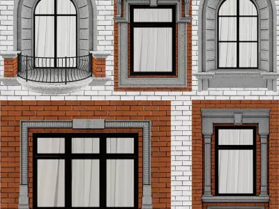 Classic frame window 2 Free 3D model