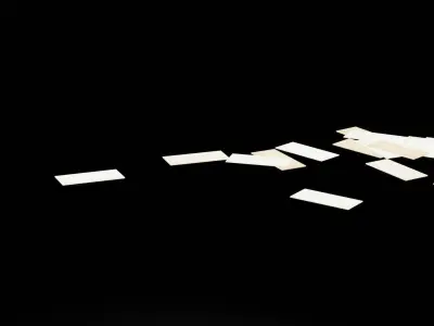 Envelopes on Floor Low-poly 3D model