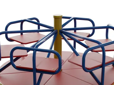 Carousel Swing Low-poly 3D model