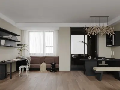 apartment interior scenes     3D model 31
