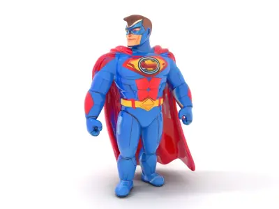 Superhero Action Figure Model Pack Low-poly 3D model