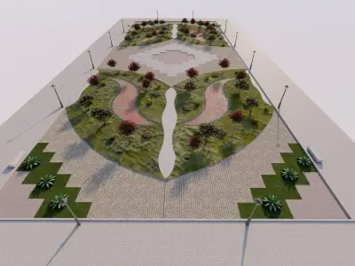 public park-Private Park Landscape 3D model