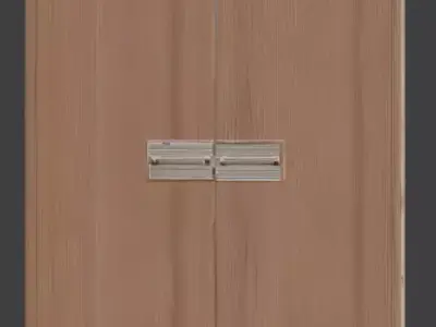 Minimalist Walnut Double Wardrobe 3D Model Low-poly 3D model