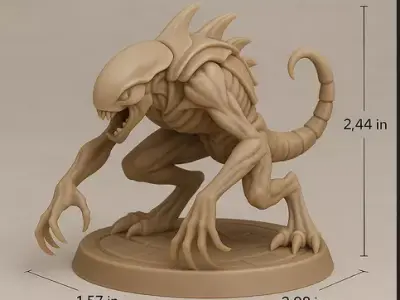 CHITIN LURKER Alien Stealth Predator Unit 5 Deadly Poses 3D print model