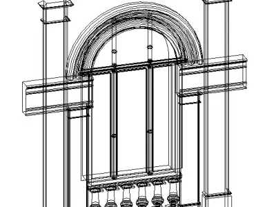 Window with pilaster 3D model