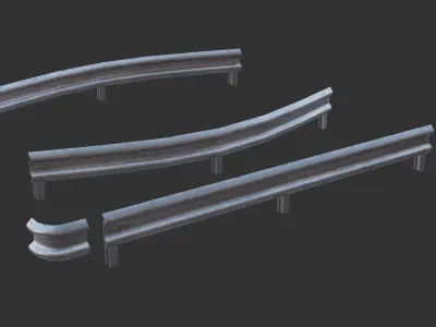 Road fence 3D Model  Low-poly 3D model