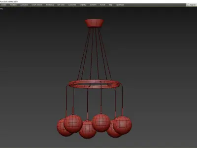 RH LANGUEDOC ROUND CHANDELIER Low-poly 3D model