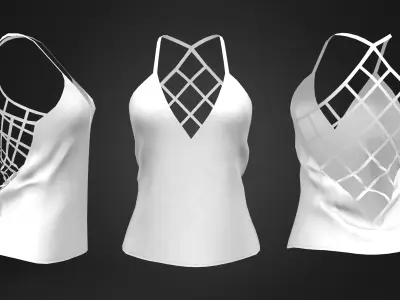 Criss-Cross Camisole Low-poly 3D model