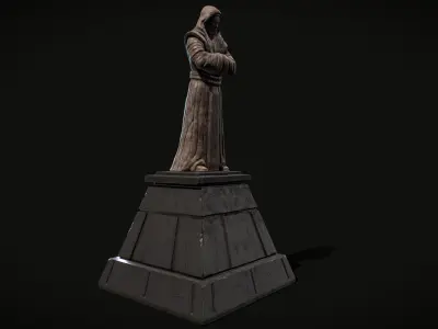 Star Wars Jedi Statue Low Poly Low-poly 3D model