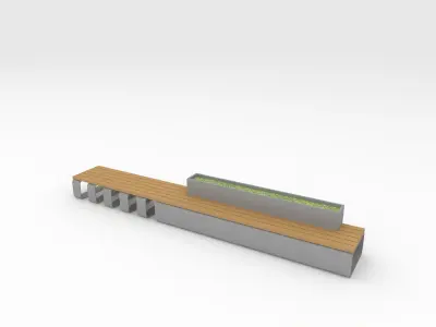 Bench Park 11 Low-poly 3D model