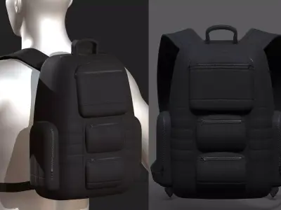 Backpack military combat soldier armor scifi Generic camp human Low-poly 3D model