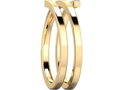 SWARING08 gold ring with two lines 3D print model