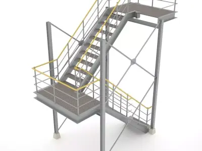 Industrial stairs - 01 3D model