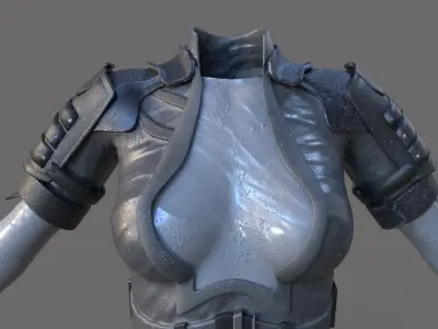 Sci-fi female suit Low-poly 3D model