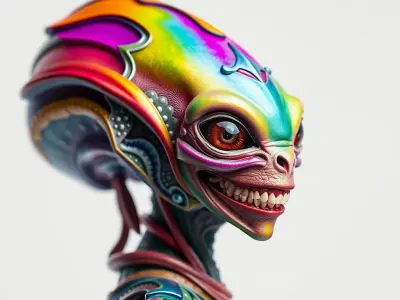 Vibrant Alien Creature Model Pack Low-poly 3D model