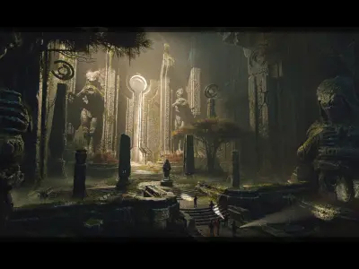 ANCIENT TEMPLE - Kitbash Set 3D model