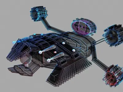 Sci-Fi SpaceShip  Low-poly 3D model