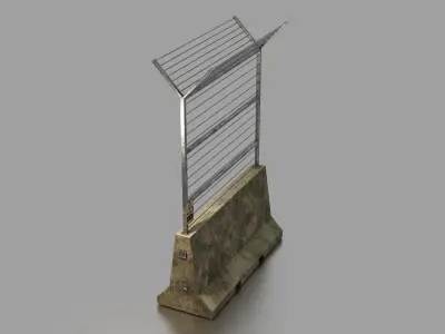 Concrete barrier  Low-poly 3D model