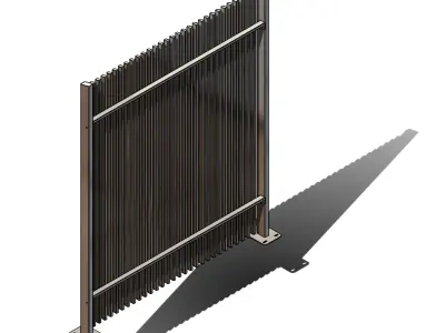 Steel pipe railing 3D model