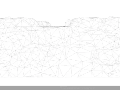 Stylized Aqueous Terrain Tile 3D Model - AI Low-poly 3D model