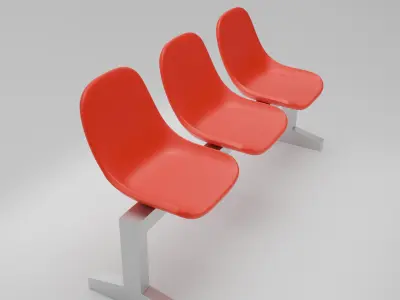 Public chair design Low-poly 3D model