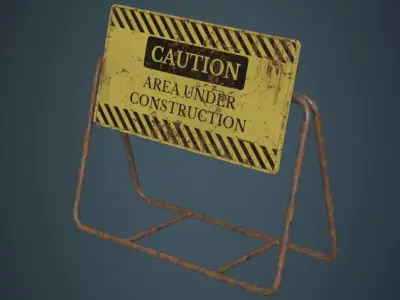 Traffic Barrier 4B Low-poly 3D model