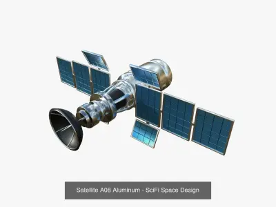 10 Satellites AZ Aluminum Collection - SciFi Space Design 3D Model Pack