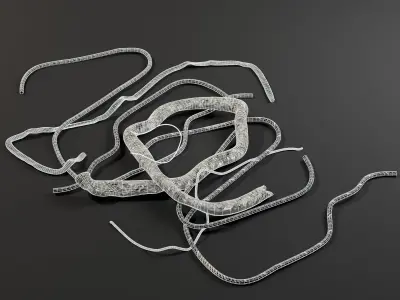 Sci-Fi Cables and Wires Bundle Low-poly 3D model