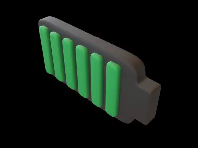 Battery Symbol v3 008 Low-poly 3D model