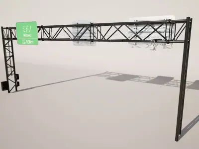 Japanese Chinese Highway Sign 3D model