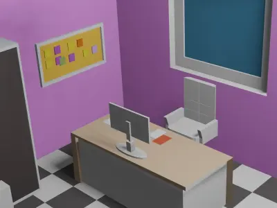 Office Room Free low-poly 3D model