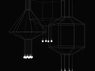 Ceiling Lamps Set 4 3D model