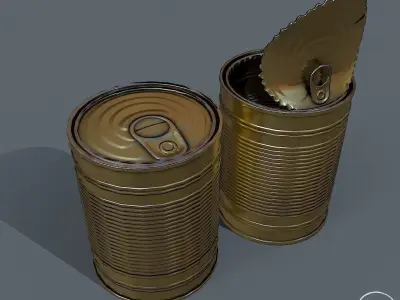 Realistic Pbr Tin can Low-poly 3D model