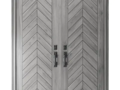 Modern  Wood Door Set 03  Low-poly 3D model