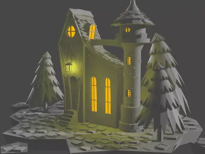 Castle on the island 3D model