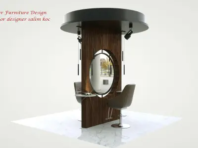  Barber Furniture 3d model 3D model